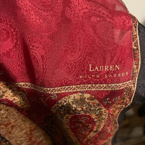 Paisley Ralph Lauren 100% Silk Red and Black - Picture 5 of 5
